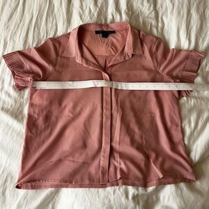 French Connection ‘Mink’ Micro-Pleat Short Sleeve Button Down Shirt
